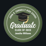 Army Green Military School Custom 2024 Graduation Magnet<br><div class="desc">This army green custom senior graduate magnet features classy white typography of your military high school or college name for the class of 2024. Customize with your graduating year under the chic white handwritten script and black grad cap for a great personalized graduation keepsake.</div>
