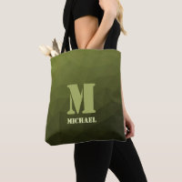 Army green olive geometric mesh pattern Monogram