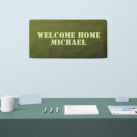 Army green olive geometric Welcome home Your name