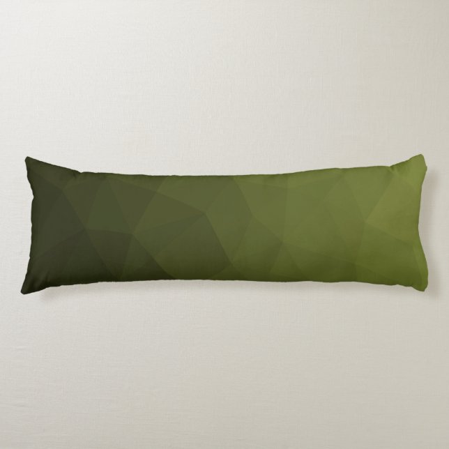 Army green olive gradient geometric mesh pattern body cushion (Front)