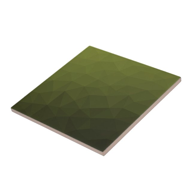 Army green olive gradient geometric mesh pattern ceramic tile (Side)
