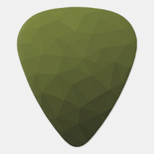 Army green olive gradient geometric mesh pattern guitar pick
