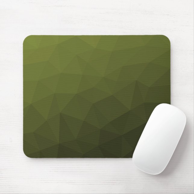 Army green olive gradient geometric mesh pattern mouse pad (With Mouse)