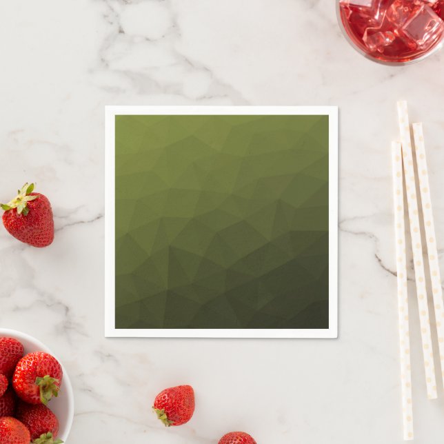 Army green olive gradient geometric mesh pattern napkin (Insitu)