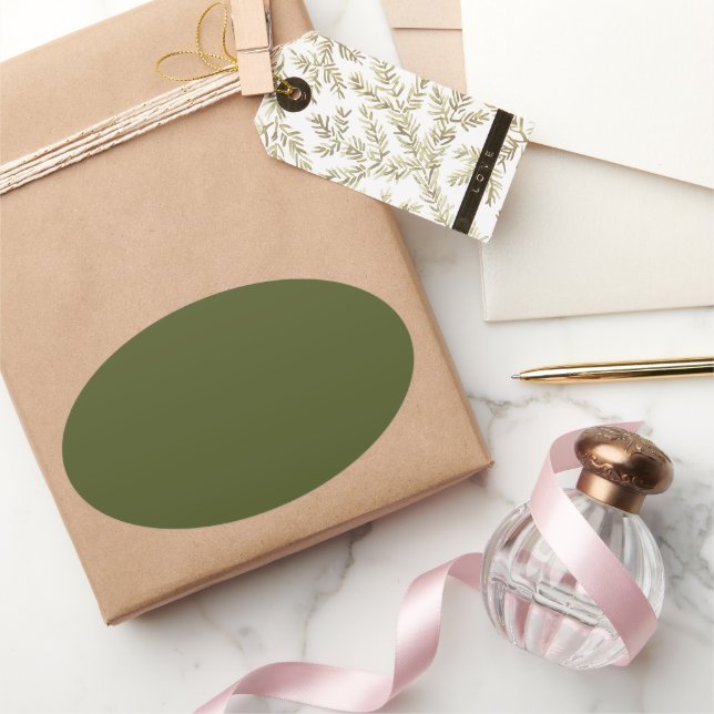 Army Green Oval Sticker (Gifting)