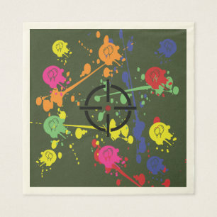 Army Green Paintball Party Napkin