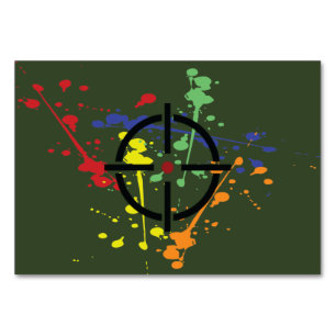 Army Green Paintball Party Table Card