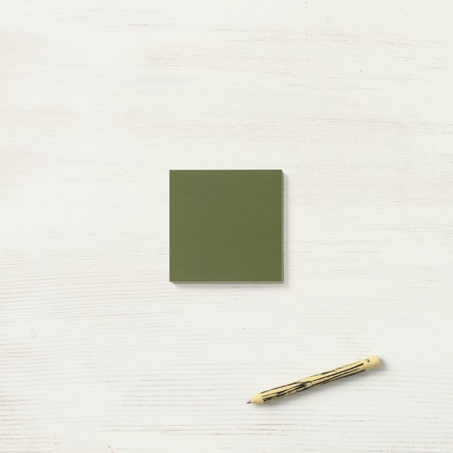 Army Green Simple 3" x 3" Post-it Notes (On Desk)