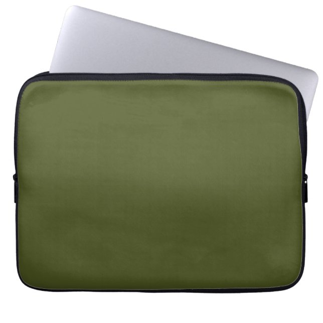Army green (solid color) laptop sleeve (Front)