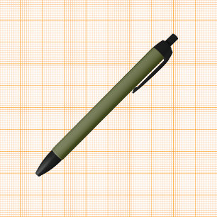 Army Green Solid Colour Black Ink Pen