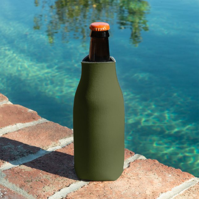 Army Green Solid Colour Bottle Cooler (In Situ Pool)
