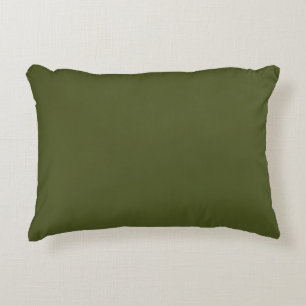 Army Green Solid Colour Decorative Cushion