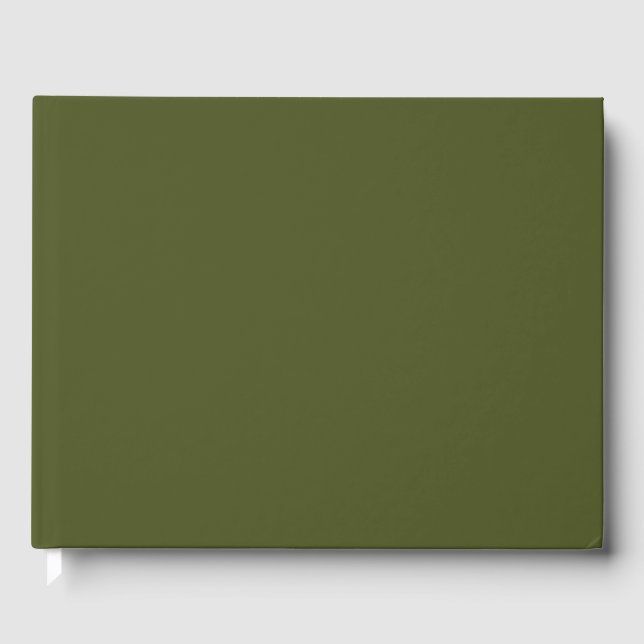 Army Green Solid Colour Guest Book (Front)