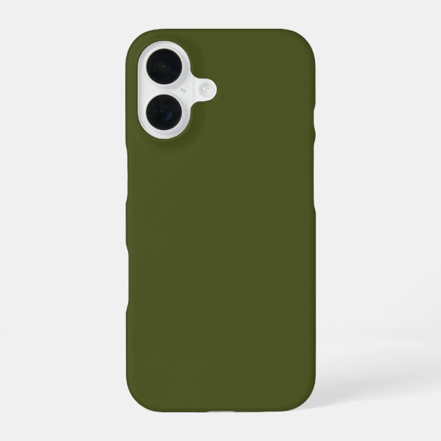 Army Green Solid Colour iPhone 16 Case (Back)