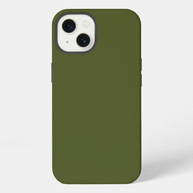 Army green (solid colour) iPhone case (Back)