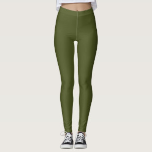 Army Green Solid Colour Leggings
