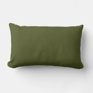 Army Green Solid Colour Lumbar Cushion