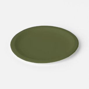 Army green (solid colour)  paper plate