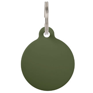 Army Green Solid Colour Pet Tag