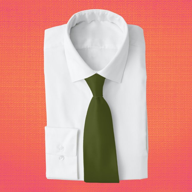 Army Green Solid Colour Tie (Creator Uploaded)