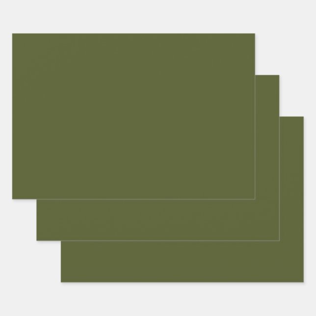 Army green (solid colour)  wrapping paper sheet (Set)