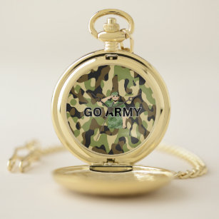  Army green uniform pattern design Pocket Watch