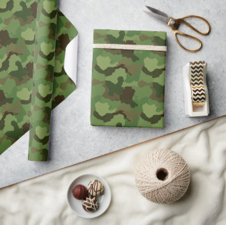 Army Greens & Browns Camouflage Wrapping Paper