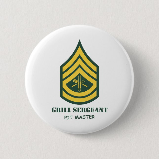 Army Grill Sergeant 6 Cm Round Badge (Front)