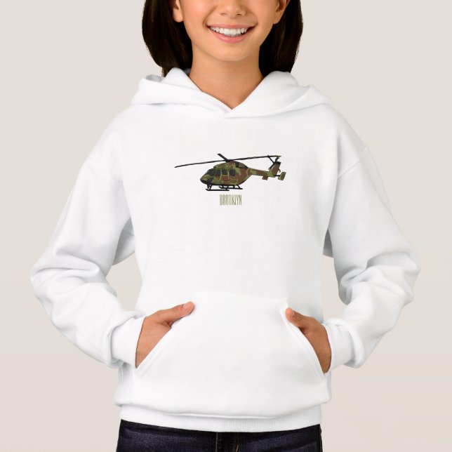 Army helicopter cartoon illustration  (Front)