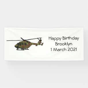 Army helicopter cartoon illustration banner