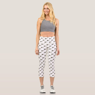 Army helicopter cartoon illustration capri leggings