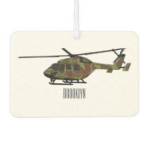 Army helicopter cartoon illustration car air freshener