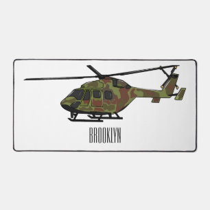 Army helicopter cartoon illustration  desk mat