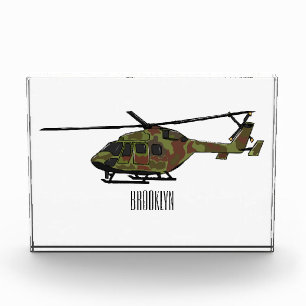 Army helicopter cartoon illustration  photo block
