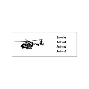 Army helicopter cartoon illustration rubber stamp