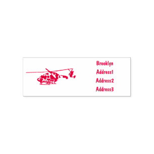 Army helicopter cartoon illustration self-inking stamp