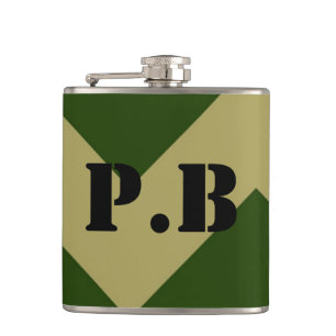 Army Inspired Customisable with your initials Hip Flask