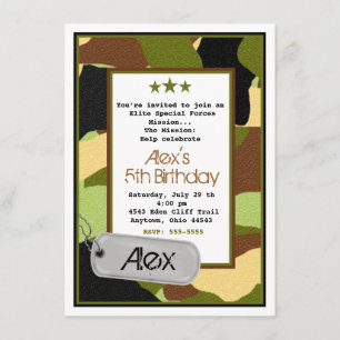 Army Invitations, MilitaryInvitations, Camouflage Invitation