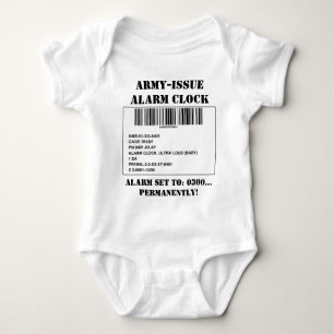 Army Issue Alarm Clock--- Baby Bodysuit