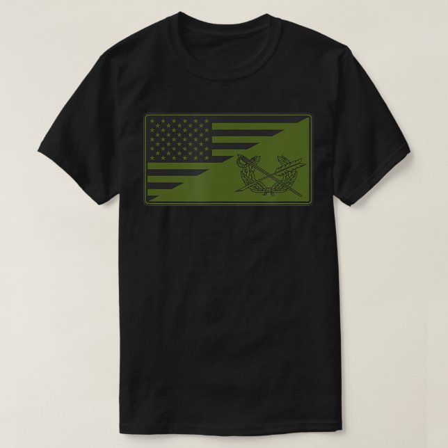 Army JAG Corps American Flag  T-Shirt (Design Front)