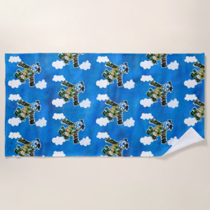 Army Jet "Art by Kids" Beach Towel