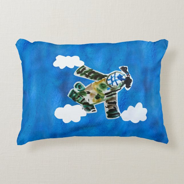Army Jet "Art by Kids" Decorative Cushion (Front)