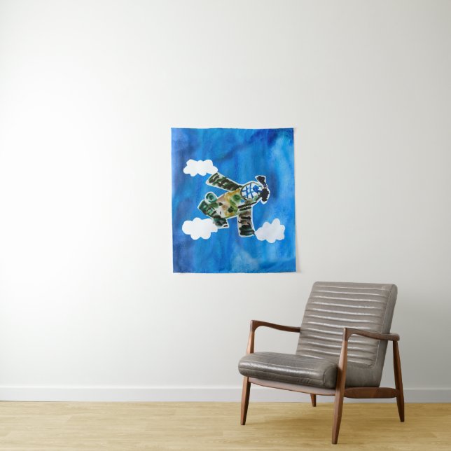 Army Jet  "Art by Kids" Tapestry (In Situ)