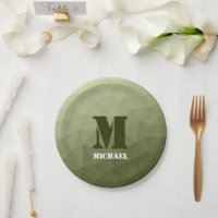 Army light green geometric mesh pattern Monogram