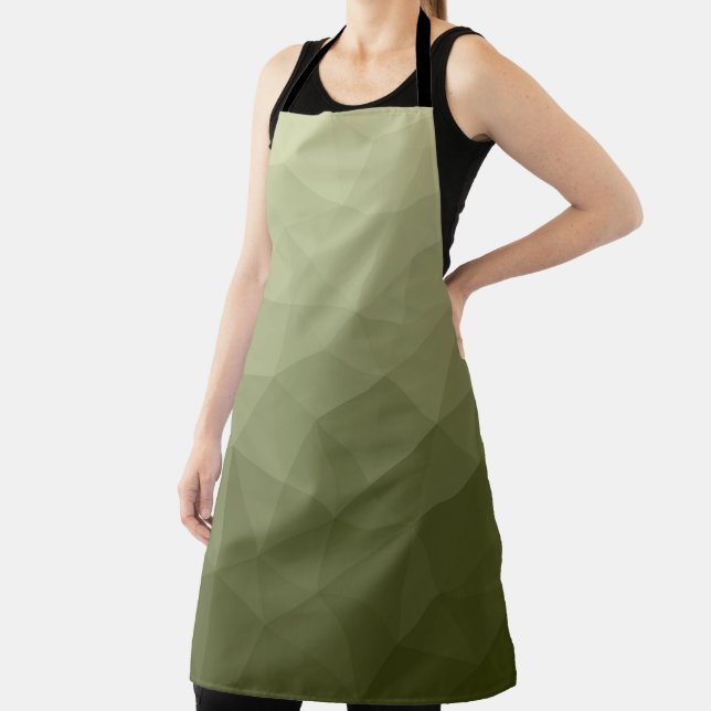 Army light green gradient geometric mesh pattern apron (Insitu)