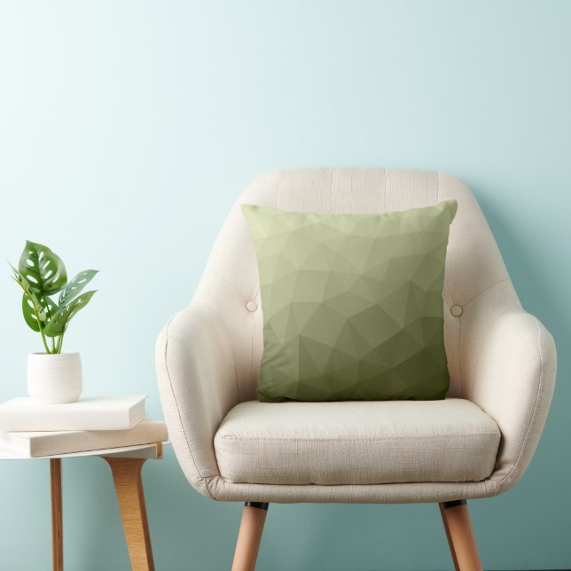 Army light green gradient geometric mesh pattern cushion (Chair)