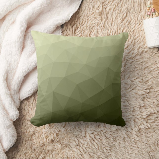 Army light green gradient geometric mesh pattern cushion (Blanket)