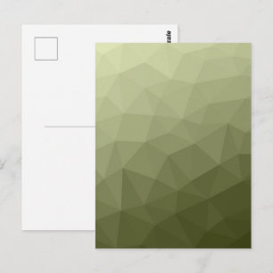 Army light green gradient geometric mesh pattern postcard