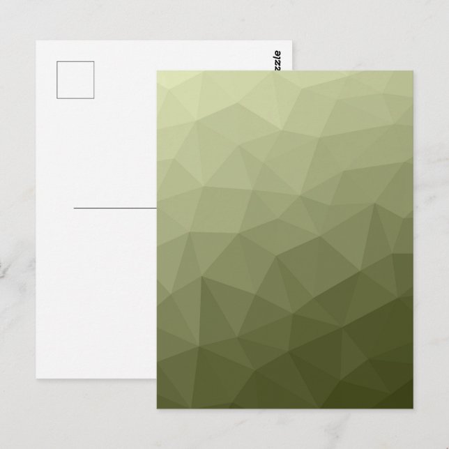 Army light green gradient geometric mesh pattern postcard (Front/Back)