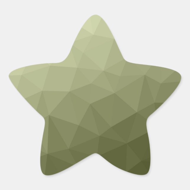Army light green gradient geometric mesh pattern star sticker (Front)